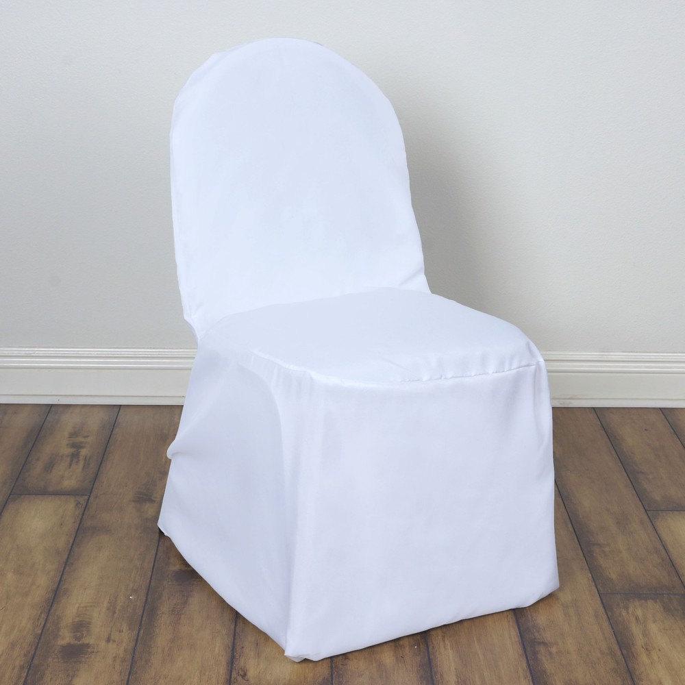 100 pcs White POLYESTER BANQUET CHAIR COVERS Wedding Reception Party Decorations