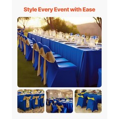 Uimoso 50PCS Blue Stretch Spandex Chair Covers for Weddings, Parties, and Dining