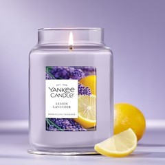 Scented Candle, 22oz with up to 150 Hour Burn Time, Large Jar Lemon Lavender