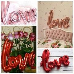 Large LOVE Foil Balloons Banner,42 Inch Mylar Foil Letters Balloons Red
