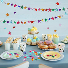 300Pcs Star Rhinestones, Colorful Acrylic Flat Back Crystals Table Scatter for H