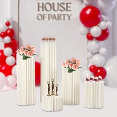 Cardboard Flowers Stand 110lbs-Load Cylinder Flower Stand 5pcs for Wedding/Party