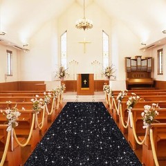 Black Aisle Runner for Wedding Ceremony 2FTx15FT Sequin Aisle Runner Wedding …
