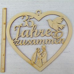 Jubiläum 35 Jahre zusammen Personalisiert mit Wunschnamen Hochzeitstag Holz