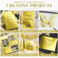 25 Sheets Metallic Gold Cardstock Paper 8.5 x 11 25 Sheets,