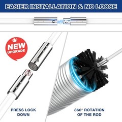 32 Feet Dryer Vent Cleaner Kit, Enhanced Flexible Quick Snap Brush with 32FEET