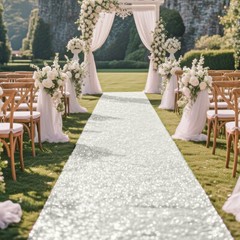 Glitter Carpet Runner 200 GSM 2.6FT X 15FT Non-Woven Fabric – Aisle for Events
