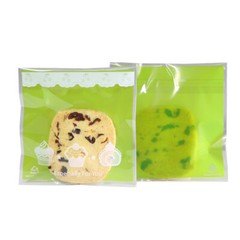 Clear/Green Design Moisture-Proof Dessert Storage Bags in Many QTY (4×4″)