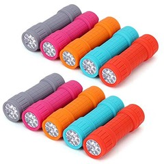 10-Pack, 9-LED Mini Flashlight Set, 30-Pieces AAA Batteries are Included and