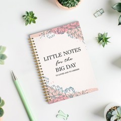 ROXMART Pastel Pink Floral Wedding Spiral Notebook, Engagement Gifts…