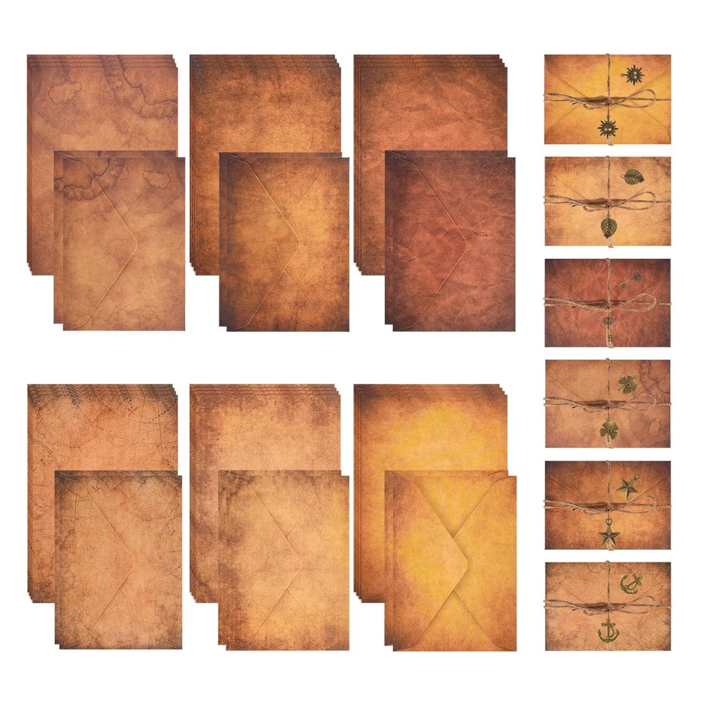 Vintage Stationery Paper and Envelopes Set – 24 Sheets Classic Aged