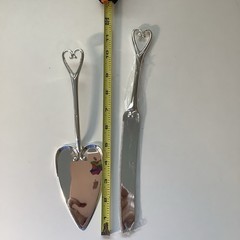 Celebrate It Silver Heart Wedding Cake Knife And Server Set