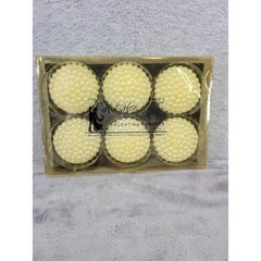 His & Hers Floating Candles Set of 6 Yellow Floral Pattern