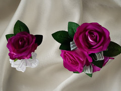 Hand Made wrist Corsage and boutonniere Set