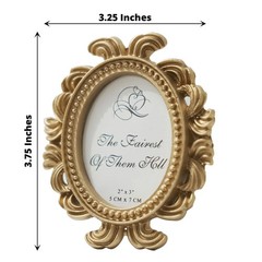 Gold 4 Mini 4″ Baroque Oval Picture Frames Wedding Favors Party Event Supplies