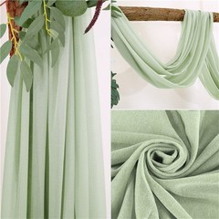 Elegant Rusts Pearls Chiffon Arch Backdrop Reusable Reception Hall Curtain