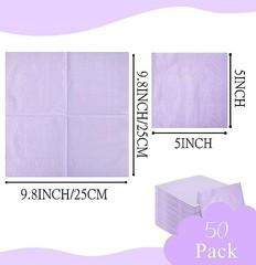 50 Pieces 2-ply Light Napkin Disposable Cocktail Napkins Beverage Purple