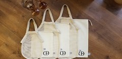6 piece Set of Reusable Eco-Friendly 100% Cotton Muslin and Mesh Tote bags