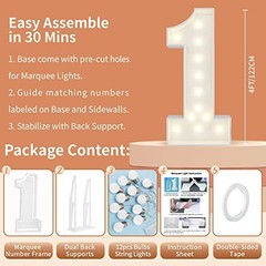 4FT Light Up Numbers Letters, DIY Giant Marquee Numbers, Mosaic 4 Feet Number-1