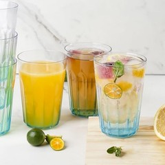 Unbreakable Plastic Drinking Glasses Set of 12, BPA-Free Reusable Clear Blue
