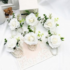 Elegant White Corsage & Boutonniere Set for Weddings & Proms – 1 Piece Each
