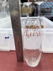 “Cheers” Cristar Champagne Clear Glass Flute Glass 9.6oz