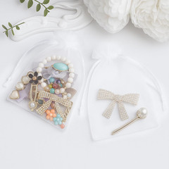 25PCS White Organza Bags 5×7 inches, Sheer Mesh Jewelry Pouches, Organza Gift Ba