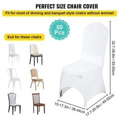 Uimoso 50PCS White Stretch Spandex Chair Covers for Events, Weddings, and Dining