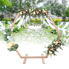 Wedding Arch Hexagon Wooden Arch for Ceremony Hexagon Arch Backdrop Stand Event