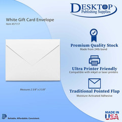 White Florist Size Envelopes – 100 Pack (2 3/8″ x 3 5/8″)