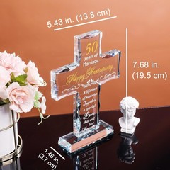 Elegant Religious Cross Gift for 50th Anniversary