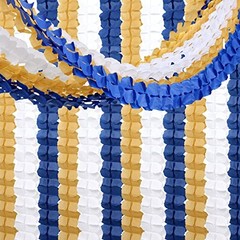 Navy-Blue White-Gold Party-Decorations Streamers Garland – Navy Blue White Gold
