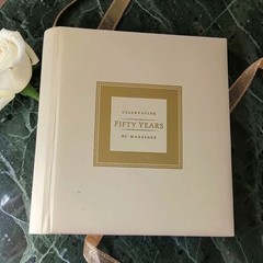 Hallmark 50th Anniversary Wedding Book Memory Golden Never Used Acid Free Pages