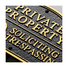 Private Property No Soliciting No Trespassing Statement Plaque,Solid Metal Ca…