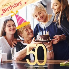 Threehoney 6 Pcs Mirror Gold 50th Birthday Decorations for Men and Women