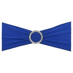 10Pcs 14″x5″ Stretch Chair Sashes Bows Chair Bands Sash with Buckle Blue
