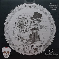 💘Eaton Fine Dining 4 WEDDING/VALENTINES SKELETON Dinner PLATES Skull Porcelain