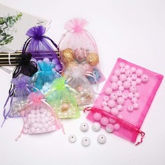 250x Organza Bags Drawstring Mesh Bags Drawstring, Gift Bag 4*6 in For Wedding