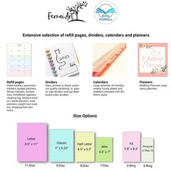 Undated Weekly Planner Inserts, Fits 9 Disc Medium Size Planners Calendar Ref…