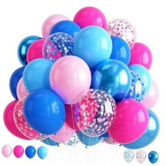 Pink and Blue Pastel Balloons, 12 Inch Hot Light Pink 12 inch 35pcs Blue Pink