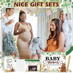 27 Pcs Woodland Animal Baby Shower Guest Book Set Baby Shower Sign in Guest F…