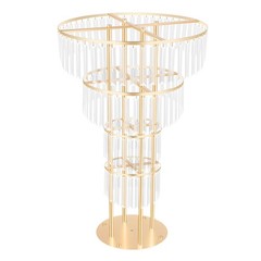 Crystal Flower Stand Round Pedestal Stand Gold Wedding Party Decoration