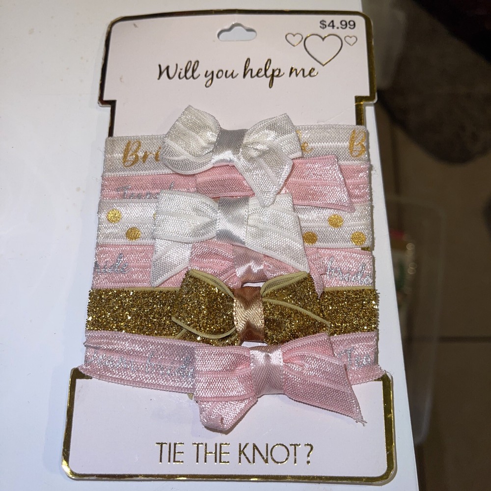 Bride and Bridesmaid Hair Ties Wedding Party Gifts Accessories Lot NEW