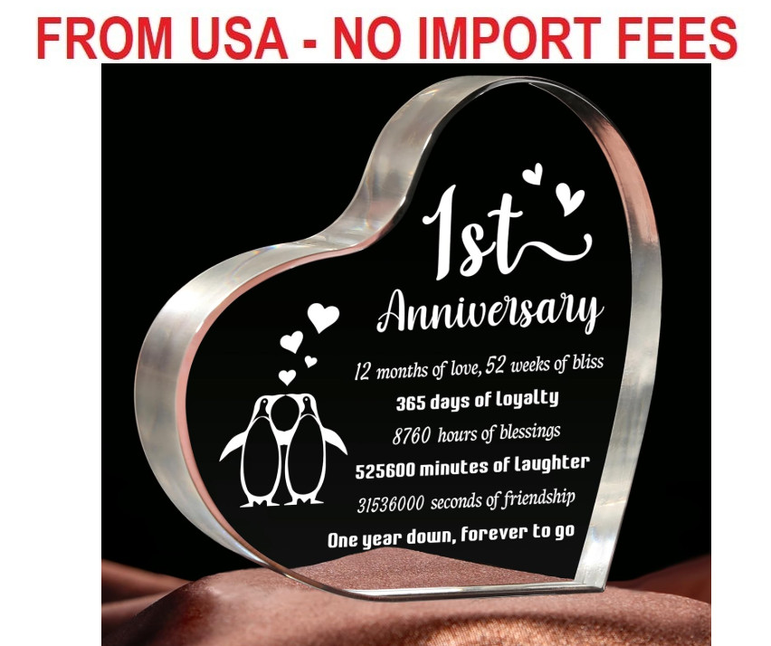 1 Year Anniversary Wedding Gifts for Boyfriend Girlfriend, One Year 1st Annivers