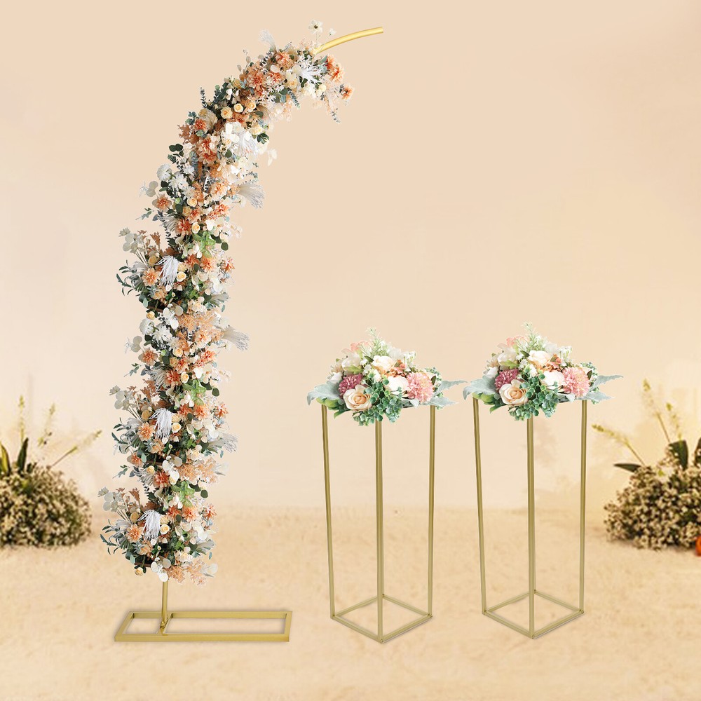 Ballon Stand+2Flower Stands Arch Backdrop Stand for Parties Wedding Flower Stand