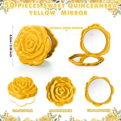 Wenqik 50 Sets Quinceanera Party Favors for Guests Rose Design Compact Pocket