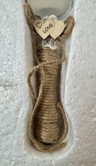 Wedding Cakes Server Set & Champagne Glasses 4 Piece Rustic Country Burlap Lace