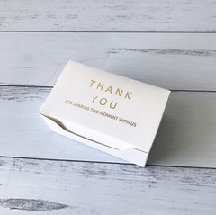 100x Gold Foil Rectangle Wedding Party Baptism White Favour Boxes Thank You Gift