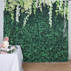 8 ft x 8 ft Printed Vinyl Greenery Vines Photo Backdrop Party Event Decorations
