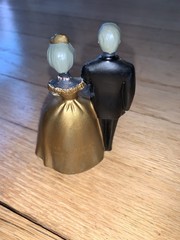Vintage African American Bride Groom Wilton 50th Golden Cake Topper
